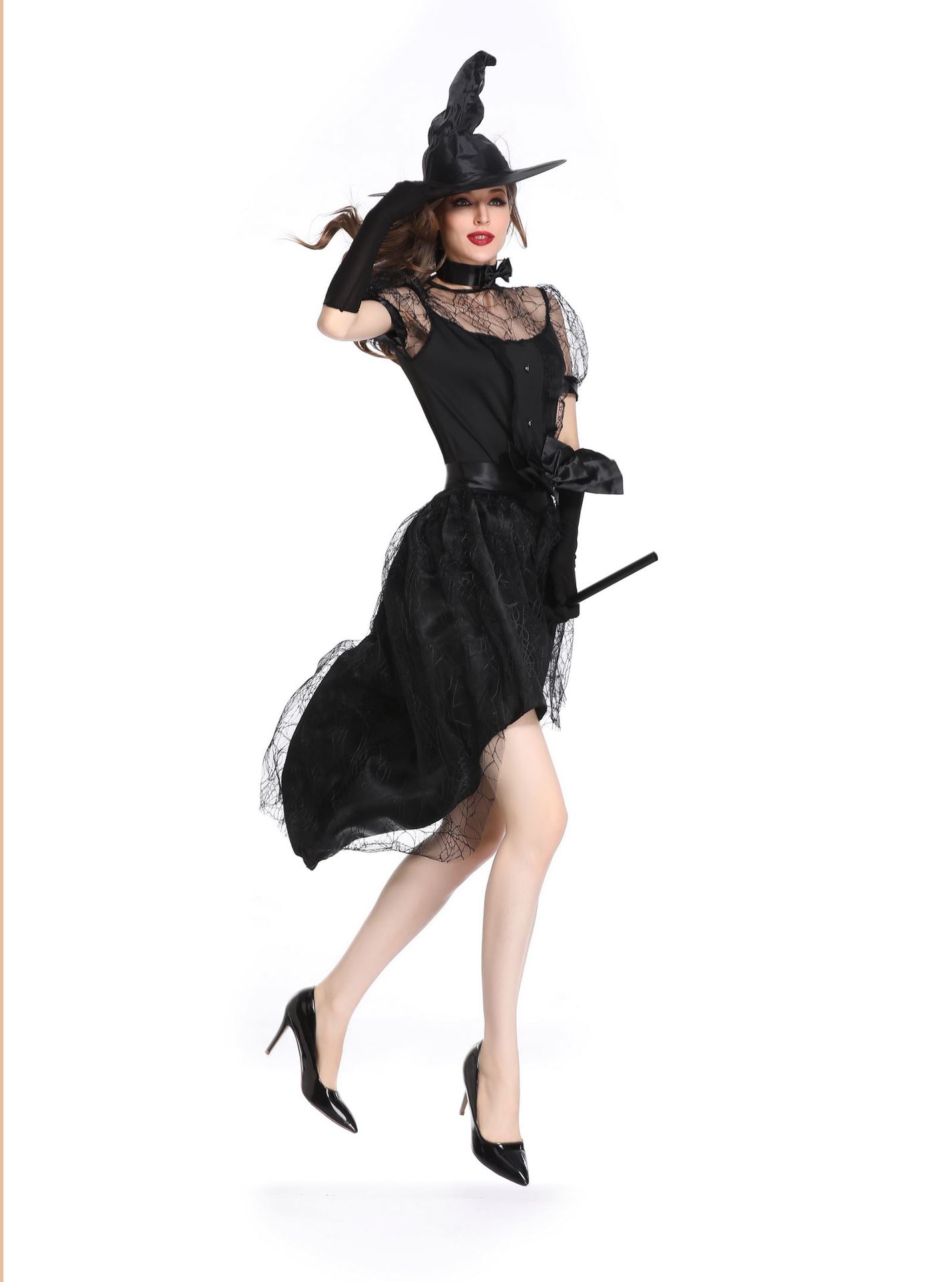 Women Witch Dress Vampire Costumes for Adult Scary Vampire Devil Helloween Party